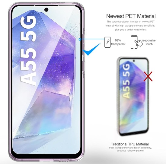 Husa fata plus spate 360 Alc Mobile compatibila cu Samsung Galaxy A55