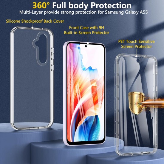 Husa fata plus spate 360 Alc Mobile compatibila cu Samsung Galaxy A55