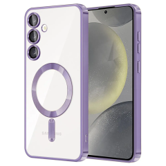 Husa compatibila cu Samsung Galaxy A55, Model MagSafe, contur Mov Husa compatibila cu Samsung Galaxy A55, Model MagSafe, contur Mov