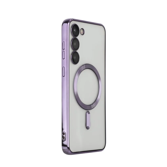 Husa compatibila cu Samsung Galaxy A05s, ALC MOBILE, pentru telefon mobil cu protectie pentru camera, Tehnologie MagSafe, rezistenta la socuri, contur Mov