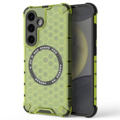 Husa compatibil cu Samsung Galaxy A56 cu protectie spate si margini anti-soc, Verde – Model Fagure Husa compatibil cu Samsung Galaxy A56 cu protectie spate si margini anti-soc, Verde – Model Fagure