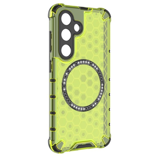Husa compatibil cu Samsung Galaxy A56 cu protectie spate si margini anti-soc, Verde – Model Fagure Husa compatibil cu Samsung Galaxy A56 cu protectie spate si margini anti-soc, Verde – Model Fagure