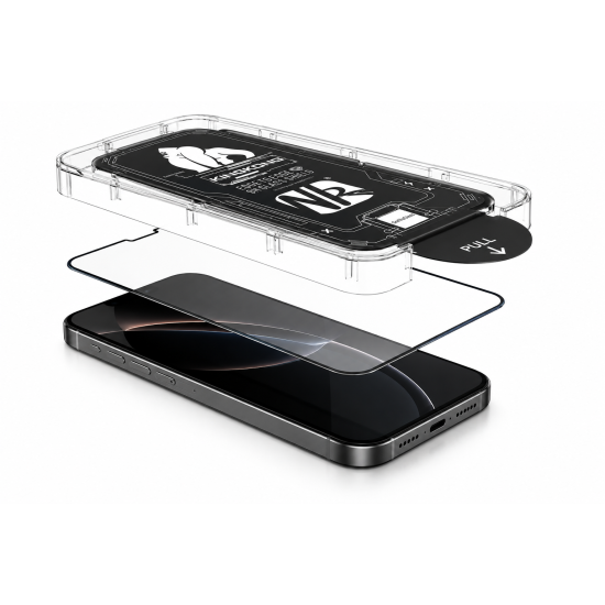 Folie Sticla pentru Samsung Galaxy A56, Full Glue, Aplicare Automata cu Aplicator Inclus, Anti-Zgarieturi, Negru