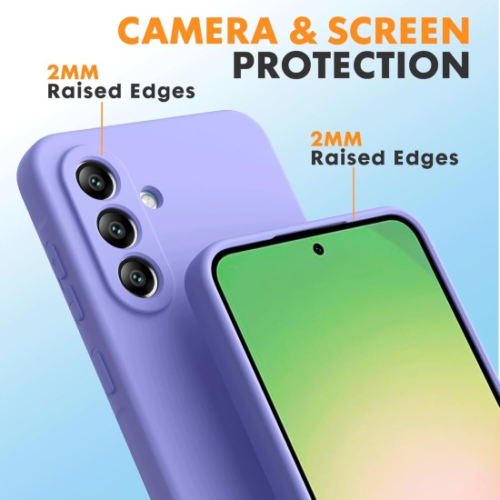 Pachet 2 in 1 – 2 Folii Sticla Margine Neagra + Husa Soft Touch Lila, Compatibil cu Samsung Galaxy A56