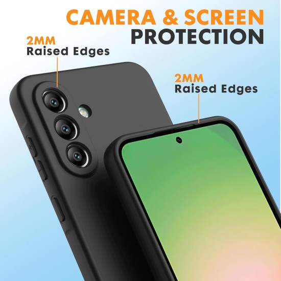 Pachet 2 in 1 – 2 Folii Sticla Margine Neagra + Husa Soft Touch Negru, Compatibil cu Samsung Galaxy A56