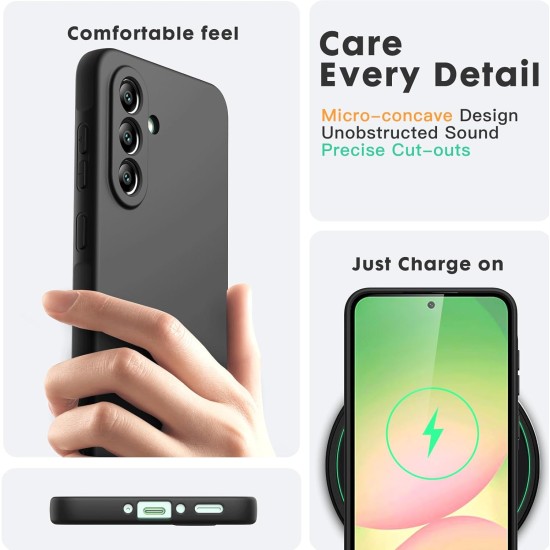 Pachet 2 in 1 – 2 Folii Sticla Margine Neagra + Husa Soft Touch Negru, Compatibil cu Samsung Galaxy A56