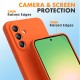 Pachet 2 in 1 – 2 Folii Sticla Margine Neagra + Husa Soft Touch Portocaliu, Compatibil cu Samsung Galaxy A56