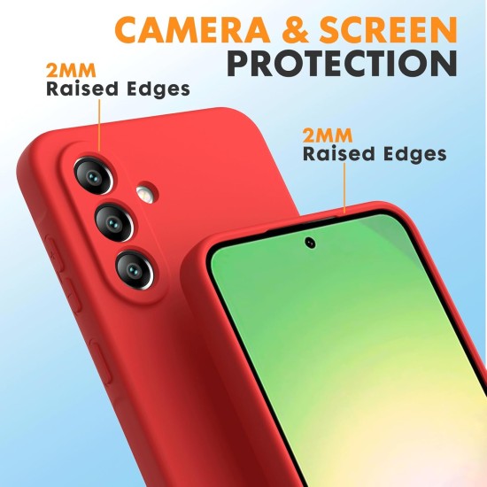 Pachet 2 in 1 – 2 Folii Sticla Margine Neagra + Husa Soft Touch Rosu, Compatibil cu Samsung Galaxy A56