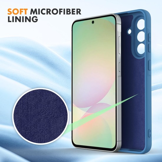Pachet 2 in 1 – 2 Folii Sticla Margine Neagra + Husa Soft Touch Albastru, Compatibil cu Samsung Galaxy A56 Pachet 2 in 1 – 2 Folii Sticla Margine Neagra + Husa Soft Touch Albastru, Compatibil cu Samsung Galaxy A56