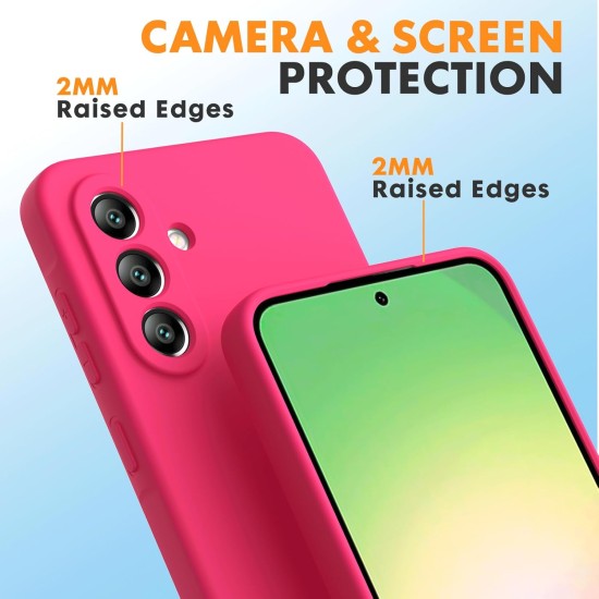 Pachet 2 in 1 – 2 Folii Sticla Margine Neagra + Husa Soft Touch Roz Aprins, Compatibil cu Samsung Galaxy A56