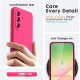 Pachet 2 in 1 – 2 Folii Sticla Margine Neagra + Husa Soft Touch Roz Aprins, Compatibil cu Samsung Galaxy A56