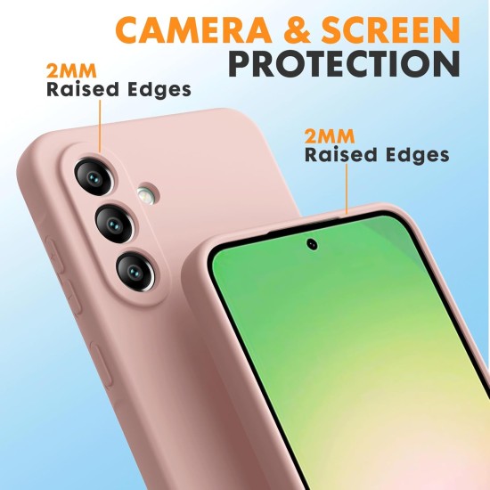 Pachet 2 in 1 – 2 Folii Sticla Margine Neagra + Husa Soft Touch Roz Pal, Compatibil cu Samsung Galaxy A56