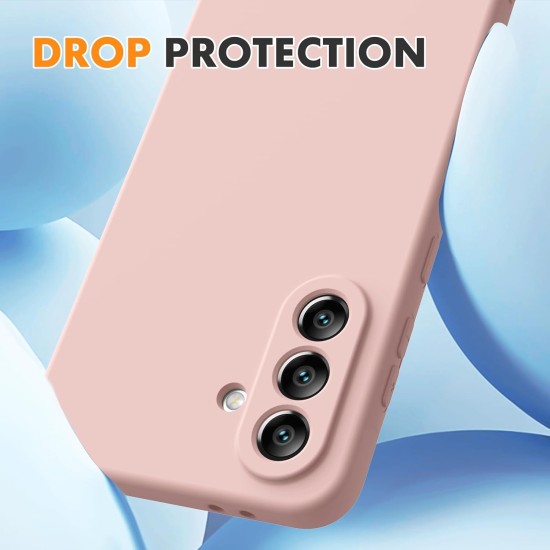 Pachet 2 in 1 – 2 Folii Sticla Margine Neagra + Husa Soft Touch Roz Pal, Compatibil cu Samsung Galaxy A56