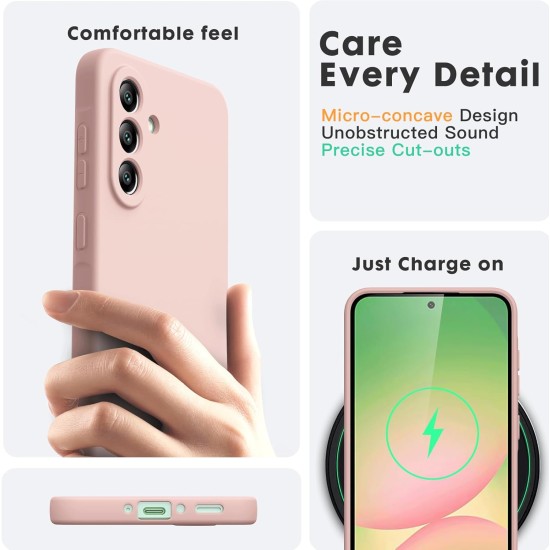 Pachet 2 in 1 – 2 Folii Sticla Margine Neagra + Husa Soft Touch Roz Pal, Compatibil cu Samsung Galaxy A56