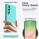 Pachet 2 in 1 – 2 Folii Sticla Margine Neagra + Husa Soft Touch Turqoise, Compatibil cu Samsung Galaxy A56