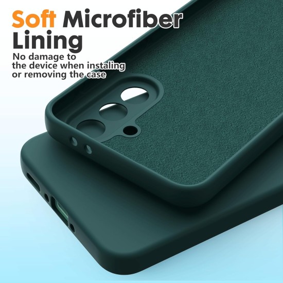 Pachet 2 in 1 – 2 Folii Sticla Margine Neagra + Husa Soft Touch Verde Inchis, Compatibil cu Samsung Galaxy A56