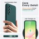 Pachet 2 in 1 – 2 Folii Sticla Margine Neagra + Husa Soft Touch Verde Inchis, Compatibil cu Samsung Galaxy A56