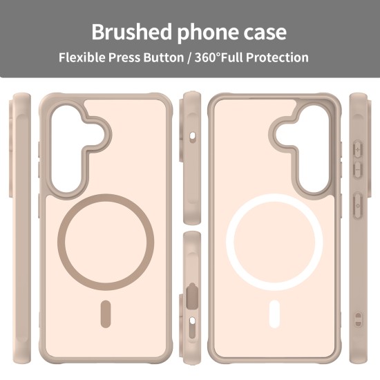 Husa Matte MagSafe pentru Samsung Galaxy S26, protectie completa, contur Bej