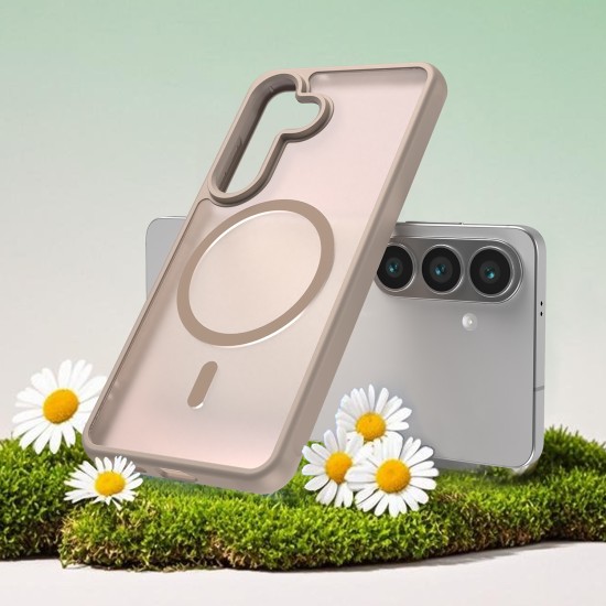 Husa Matte MagSafe pentru Samsung Galaxy S26, protectie completa, contur Bej