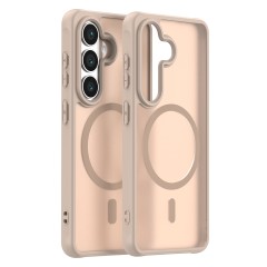 Husa Matte MagSafe pentru Samsung Galaxy S26 Plus, protectie completa, contur Bej Husa Matte MagSafe pentru Samsung Galaxy S26 Plus, protectie completa, contur Bej