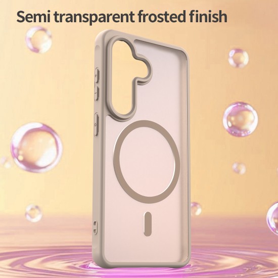 Husa Matte MagSafe pentru Samsung Galaxy S26, protectie completa, contur Bej