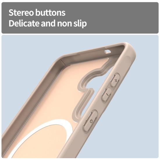 Husa Matte MagSafe pentru Samsung Galaxy S26, protectie completa, contur Bej