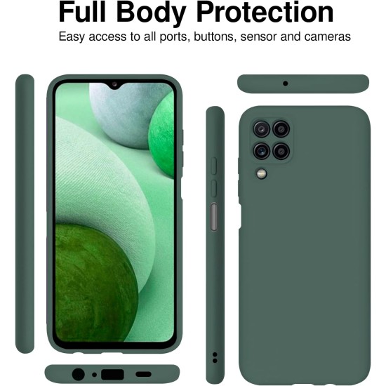 Husa Soft Touch, slim, ALC Mobile, anti soc, compatibila cu Samsung Galaxy A22 4G LTE, Verde Inchis Tpu