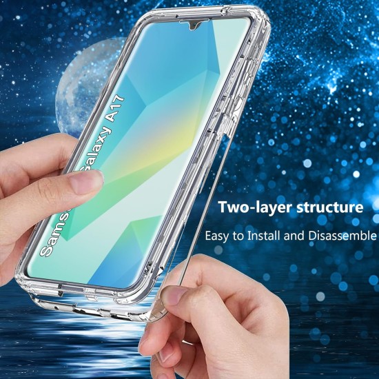 Husa 360 compatibila cu Samsung Galaxy A17 - V2 Transparent fata si spate Husa 360 compatibila cu Samsung Galaxy A17 - V2 Transparent fata si spate