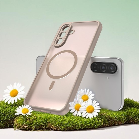 Husa Matte MagSafe pentru Samsung Galaxy A17, protectie completa, contur Bej