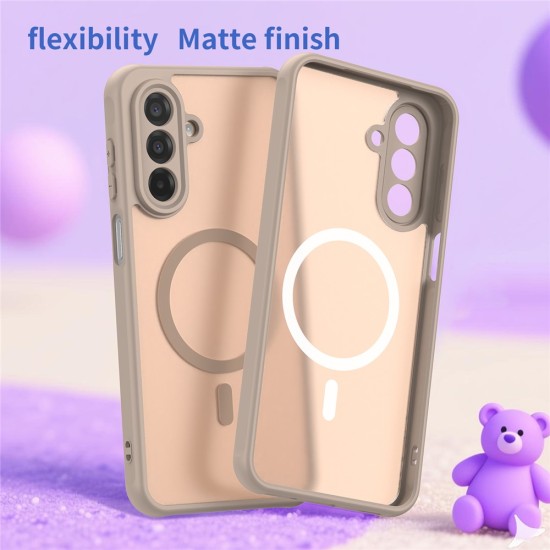 Husa Matte MagSafe pentru Samsung Galaxy A17, protectie completa, contur Bej