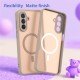 Husa Matte MagSafe pentru Samsung Galaxy A17, protectie completa, contur Bej