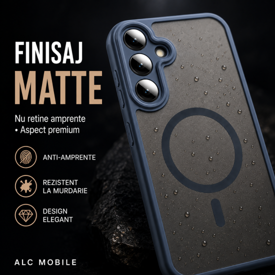 Husa pentru Samsung Galaxy A27, Matte MagSafe, Protectie 360, Anti-Soc, Protectie Camera, Albastru Husa pentru Samsung Galaxy A27, Matte MagSafe, Protectie 360, Anti-Soc, Protectie Camera, Albastru