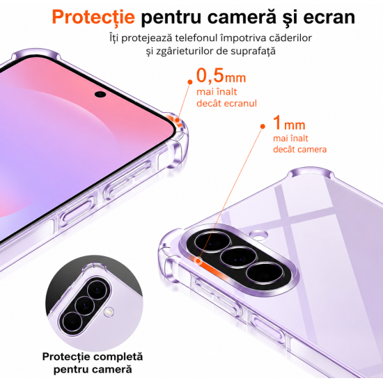 Husa Anti soc, transparenta compatibila cu Samsung Galaxy A27