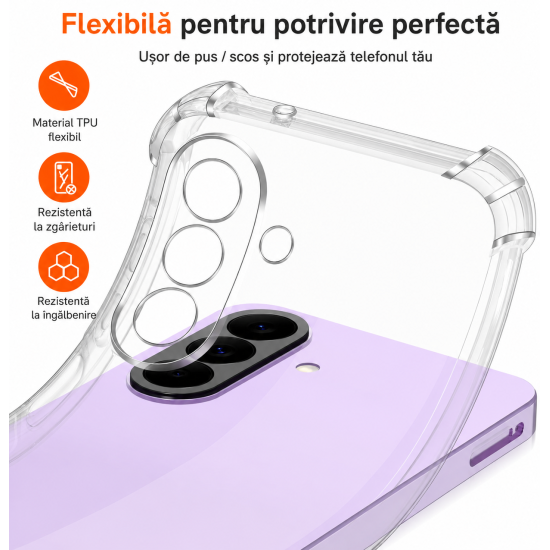 Husa Anti soc, transparenta compatibila cu Samsung Galaxy A27