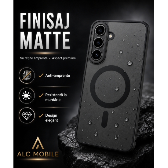 Husa pentru Samsung Galaxy A27, Matte MagSafe, Protectie 360, Anti-Soc, Protectie Camera, Negru