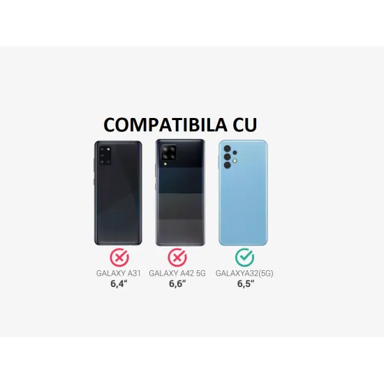 Husa 360 compatibila cu Samsung Galaxy A32 5G -  V2 Transparent fata+spate