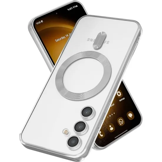Husa compatibila cu Samsung Galaxy S24 FE, ALC MOBILE, pentru telefon mobil cu protectie pentru camera, Tehnologie MagSafe, rezistenta la socuri, contur Silver Husa compatibila cu Samsung Galaxy S24 FE, ALC MOBILE, pentru telefon mobil cu protectie pentru camera, Tehnologie MagSafe, rezistenta la socuri, contur Silver