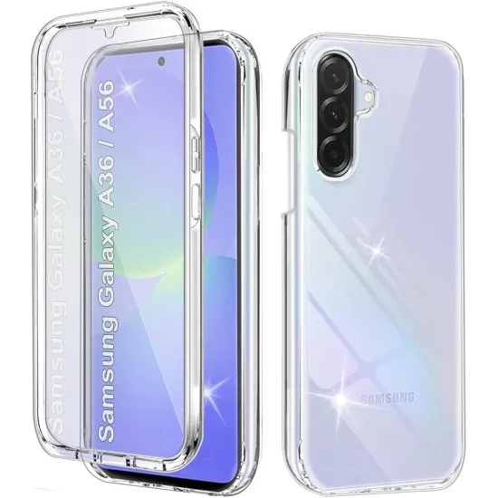 Husa 360 compatibila cu Samsung Galaxy A36 / A56 - V2 Transparent fata si spate Husa 360 compatibila cu Samsung Galaxy A36 / A56 - V2 Transparent fata si spate