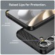 Husa compatibila cu Samsung Galaxy A37, TPU Slim, Protectie Anti Soc, Aspect Fibra de Carbon, Negru