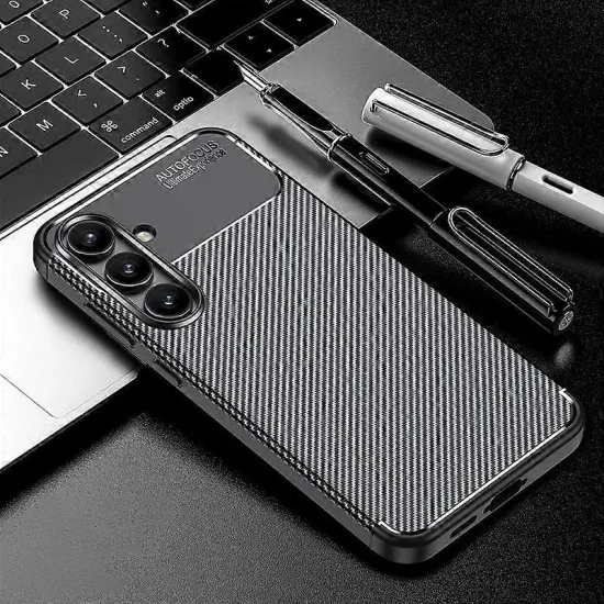 Husa Auto Focus Carbon ALC Mobile, Pentru Samsung Galaxy S24 FE, - Negru
