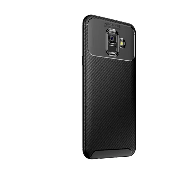 Husa Auto Focus Carbon Pentru Samsung Galaxy A6 2018, A600 - Negru Husa Auto Focus Carbon Pentru Samsung Galaxy A6 2018, A600 - Negru