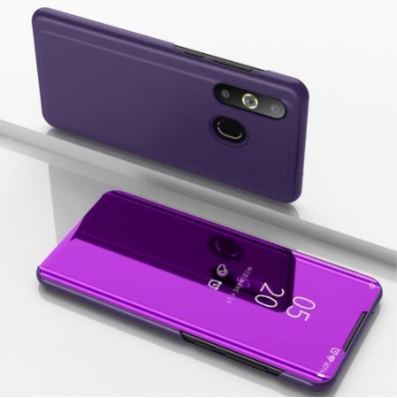 Husa compatibila cu Samsung Galaxy A21s Clear View Flip Mirror Stand, Mov Husa compatibila cu Samsung Galaxy A21s Clear View Flip Mirror Stand, Mov