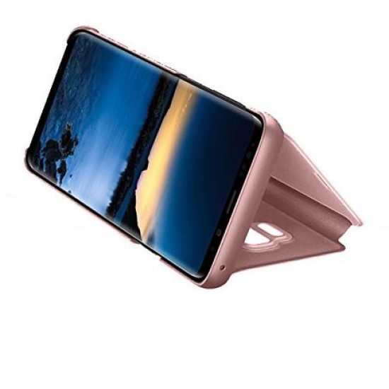 Husa Huawei Y6 2019 / Y6 Prime 2019, Clear View Flip Mirror Stand, Roz/Pink