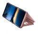 Husa Compatibila Cu Samsung Galaxy A21s Clear View Flip Mirror Stand, Roz