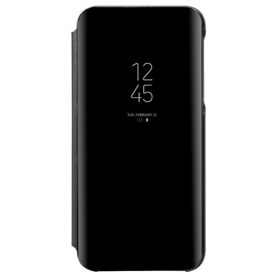 Husa Samsung, Galaxy J4 Plus 2018, J415F, Clear View Flip Mirror Stand, Neagra