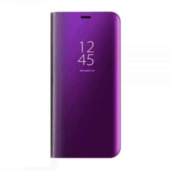 Husa compatibila cu Samsung Galaxy A21s Clear View Flip Mirror Stand, Mov Husa compatibila cu Samsung Galaxy A21s Clear View Flip Mirror Stand, Mov