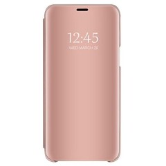 Husa Compatibila Cu Samsung Galaxy A21s Clear View Flip Mirror Stand, Roz Husa Compatibila Cu Samsung Galaxy A21s Clear View Flip Mirror Stand, Roz