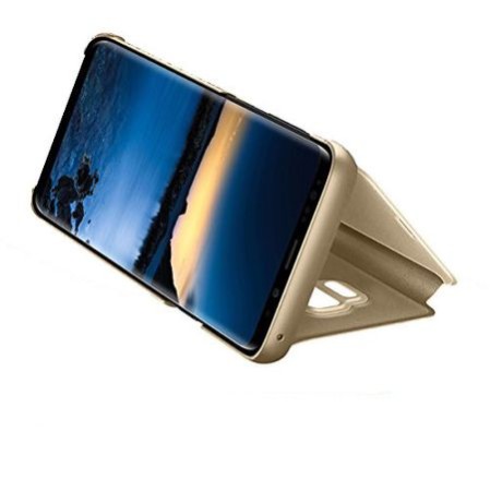 Husa Samsung, Galaxy A50, A505F, Clear View Flip Mirror Stand, Aurie