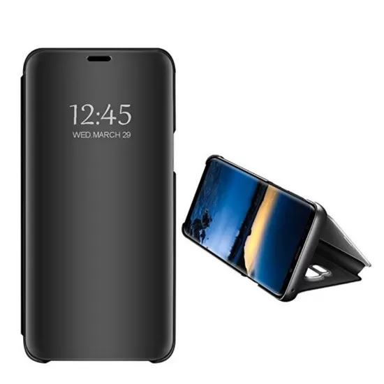 bosom Pat To disable Husa Samsung, Galaxy S8 Plus, Clear View Flip Mirror Stand, Negru