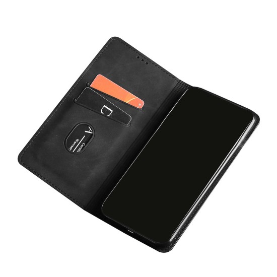 Husa Deluxe compatibila cu Samsung Galaxy A07 – Tip Carte, Piele Ecologica Negru, Functie Stand si Protectie 360